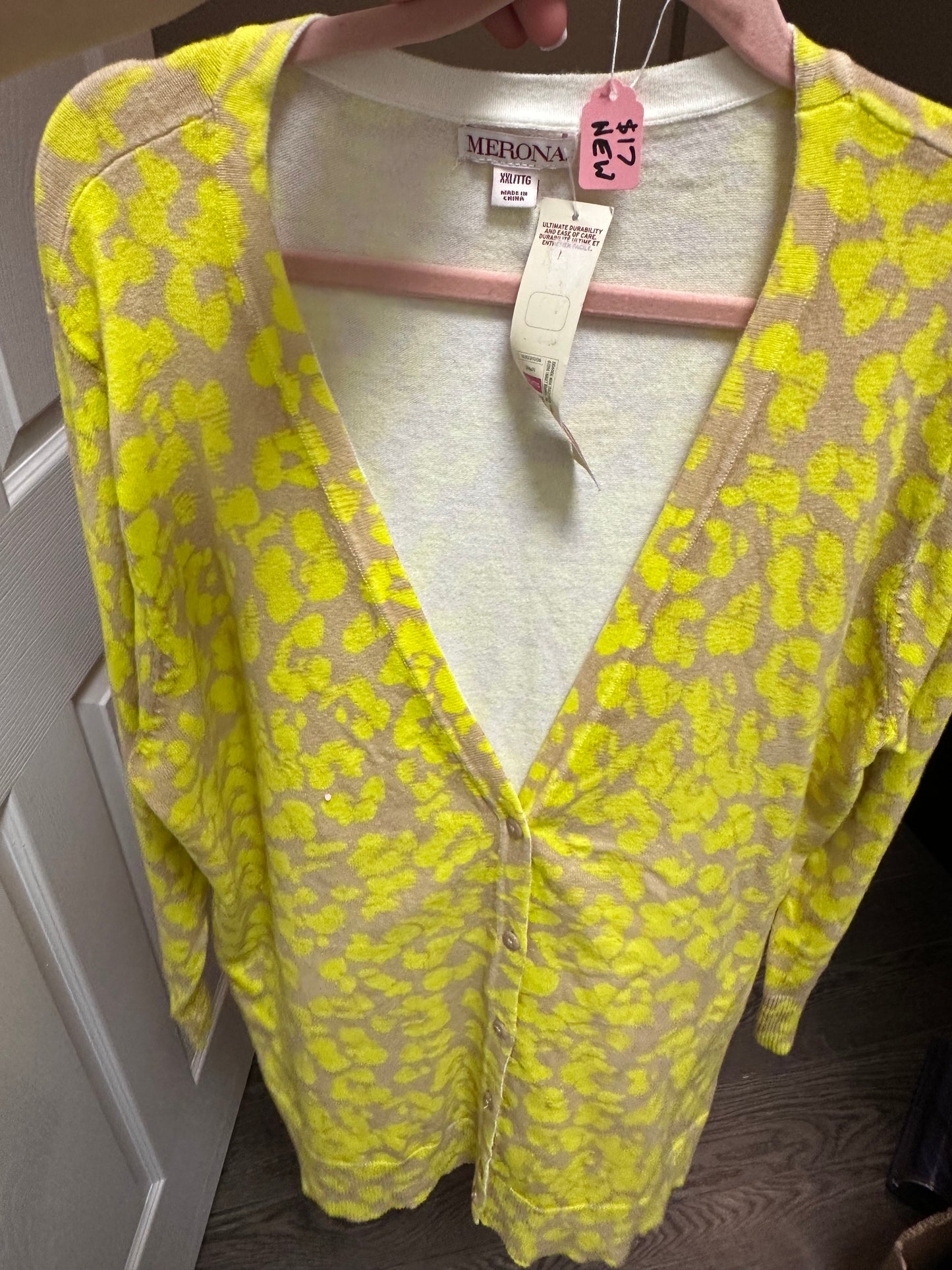 Merona Yellow Sweater Sz XXL New