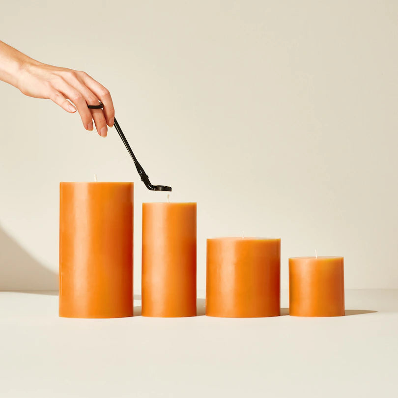 terracotta orange pillar candle