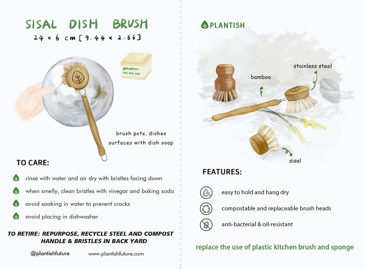 Sisal Dish Brush | Bamboo