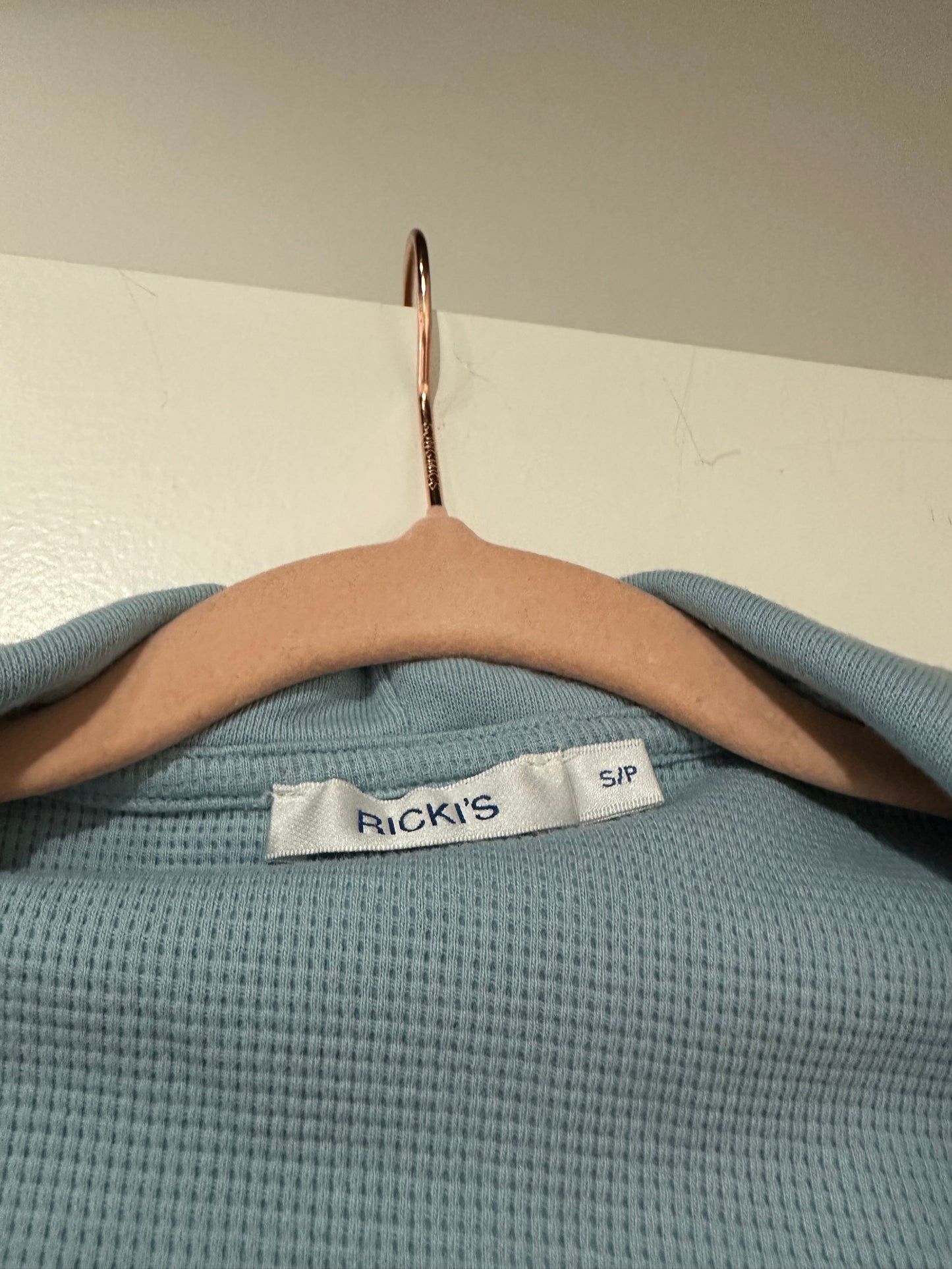 Ricki’s Blue Waffle Long Hoodie Sz S