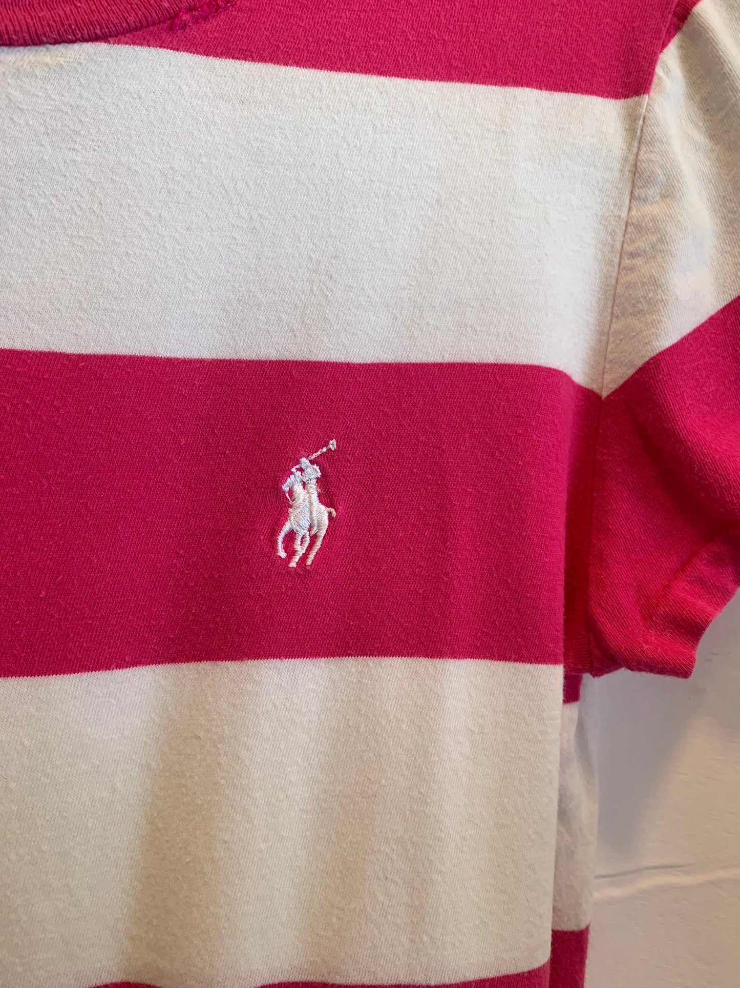 Ralph Lauren Pink Stripe T-Shirt Sz M