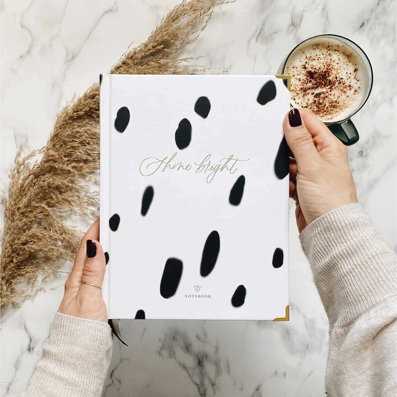 shine bright cow print journal notebook