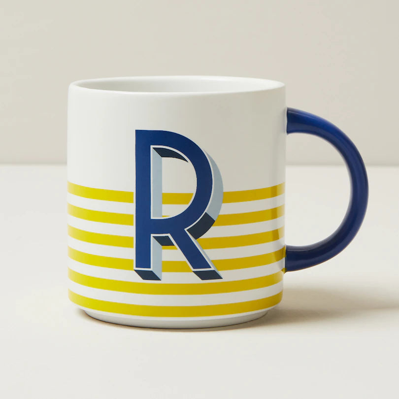 monogram colourful letter mug