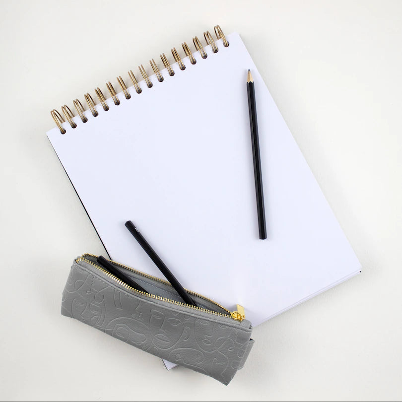 spiral black sketchbook pencil case pencils set