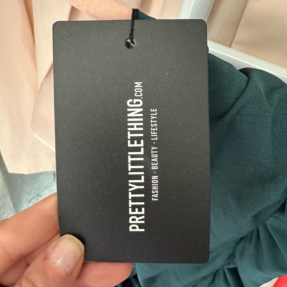 PrettyLittleThing Emerald Green One Shoulder Dress