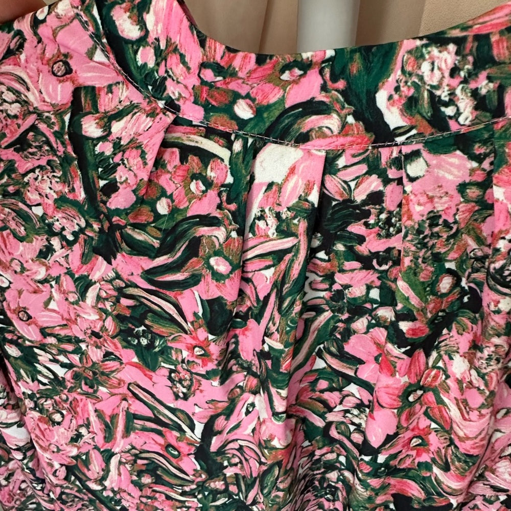 Floral Pink and Green Dress US Size 2
