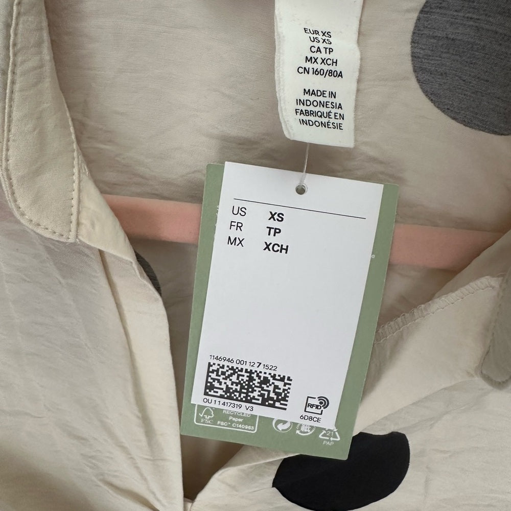 H&M Cream and Black Blouse