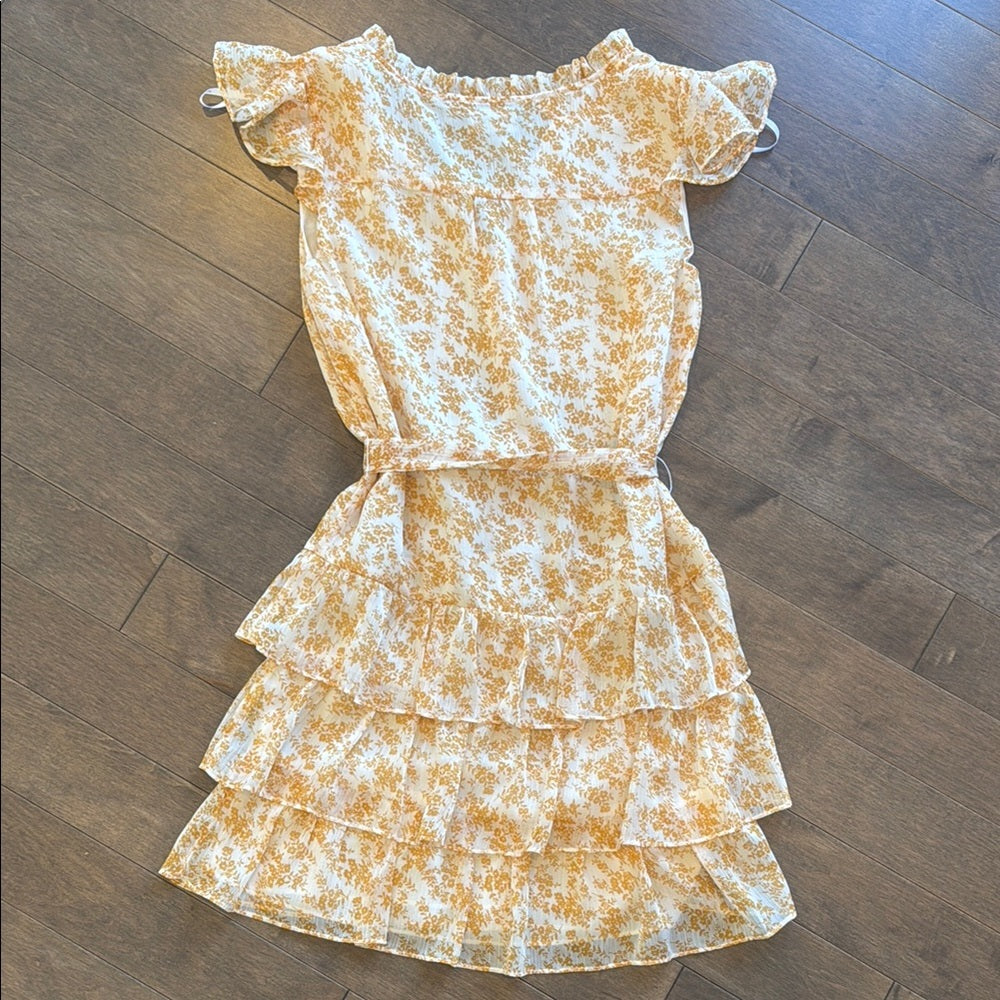 MINKPINK Yellow Floral Ruffle Dress