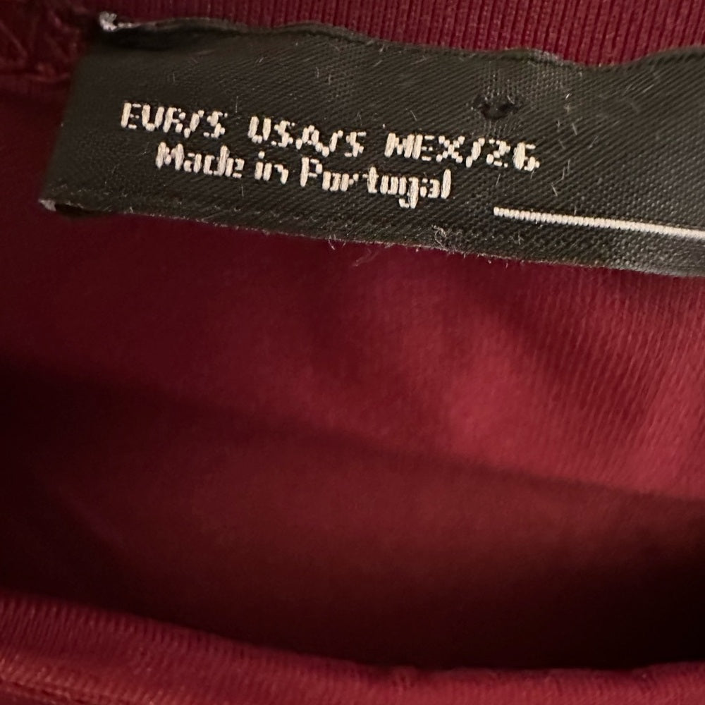 Zara Deep Red Long Sleeve Dress