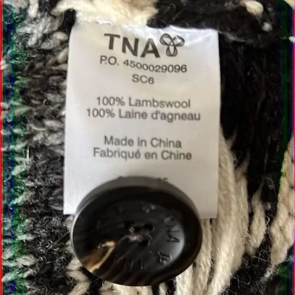 Aritzia TNA 100% Lambswool Button Up Cardigan Sweater Size XS