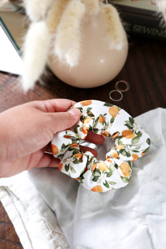 Cotton Hair Scrunchie - Clementine