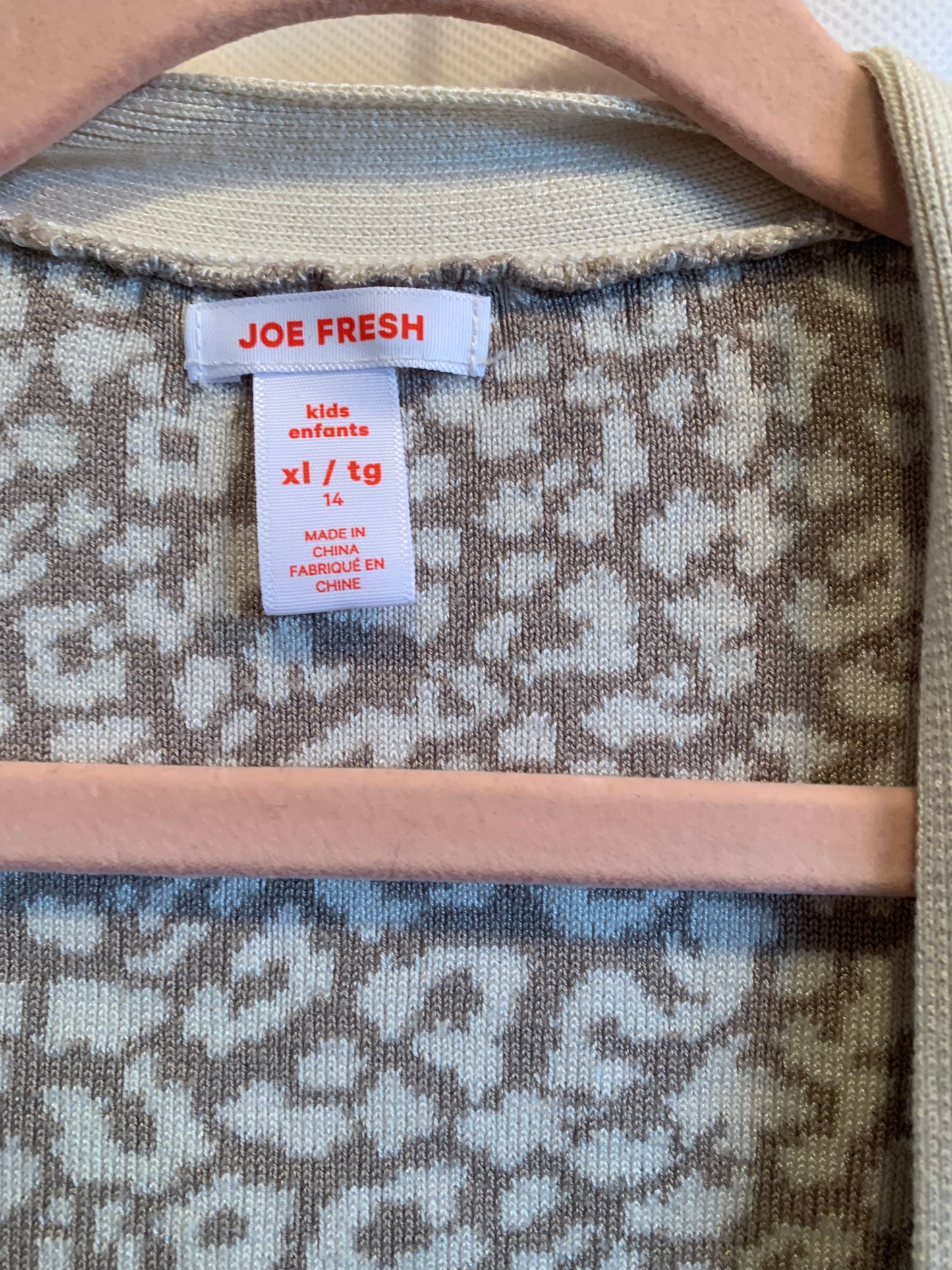 Joe Fresh Leopard Cardigan XL Girls