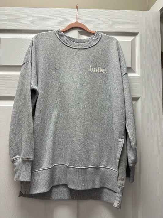 Aerie Sz S Soft Grey Babe Sweatshirt