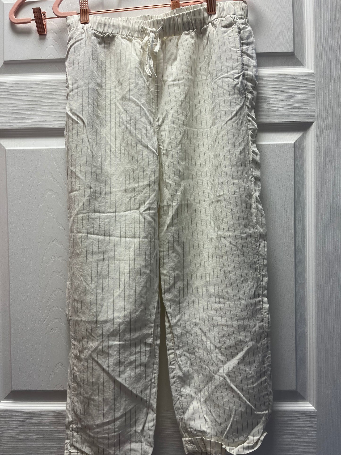 Babaton Stripe Drawstring Pant Sz L