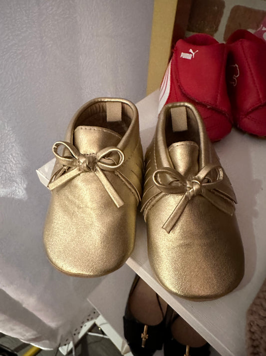 Gold Baby Booties