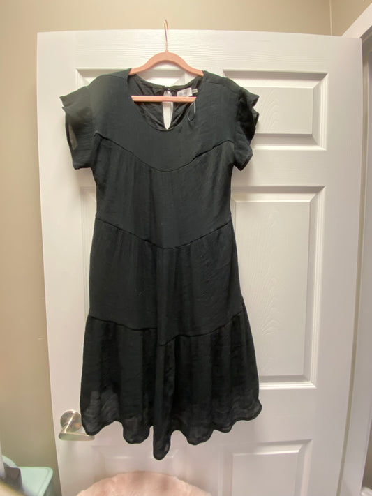 Blu Ivy Black Ruffle Dress Sz Med