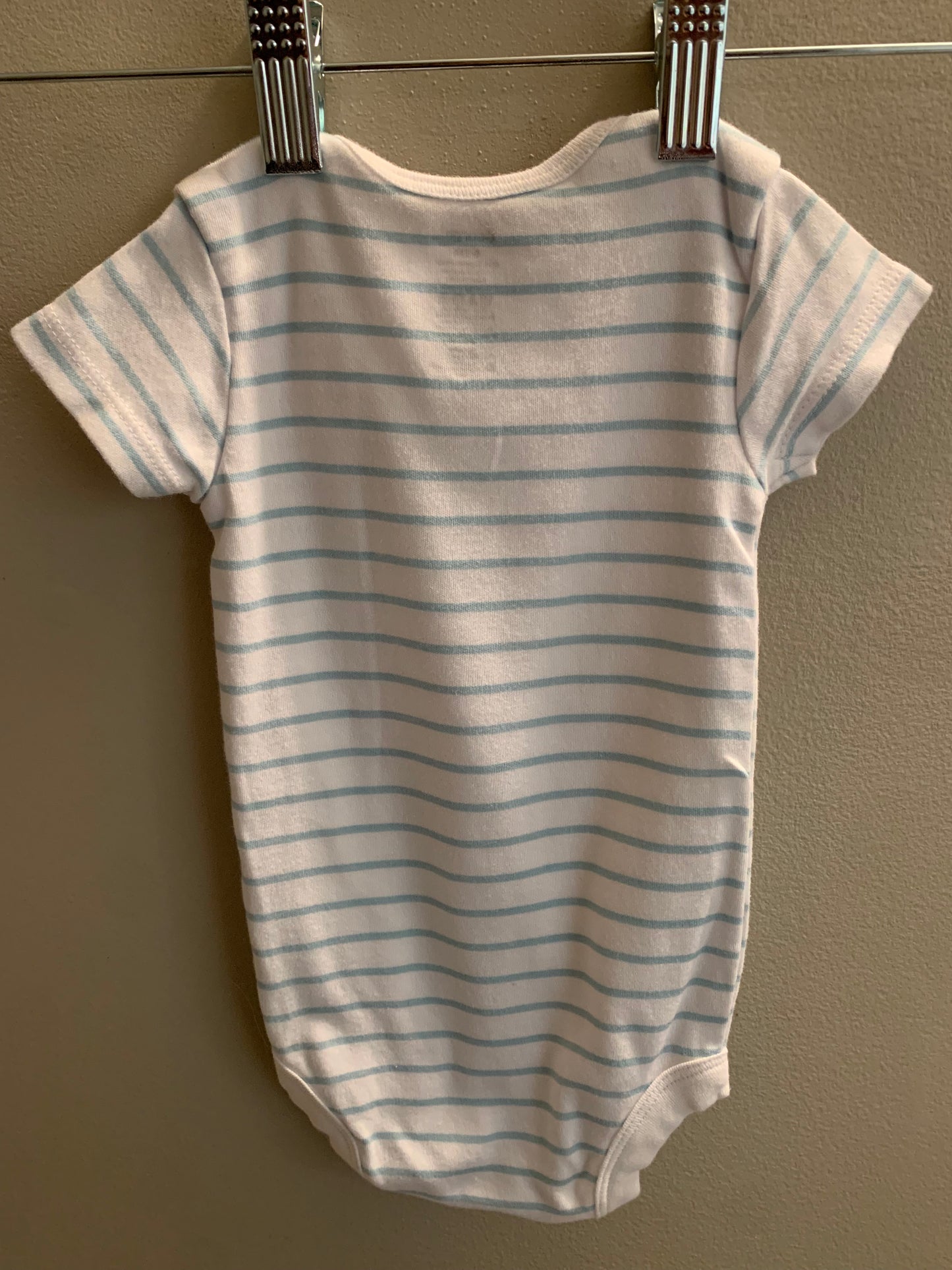 George Blue and White Stripe Onesie Sz 0-3 Months