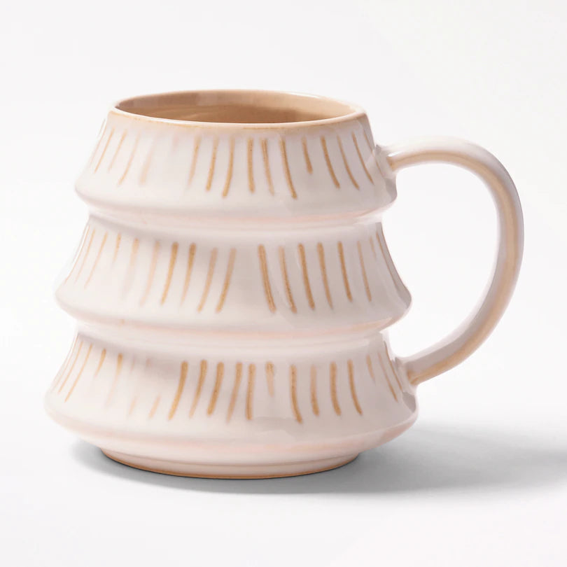 pink cream stoneware ceramics tree mug