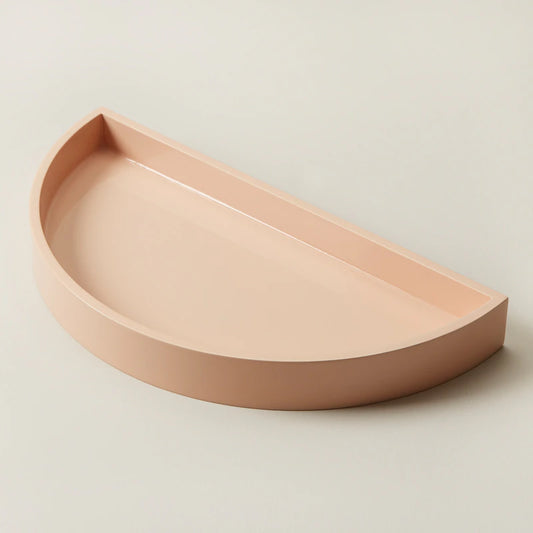 HALF-CIRCLE LACQUER SERVING TRAY, CITRUS