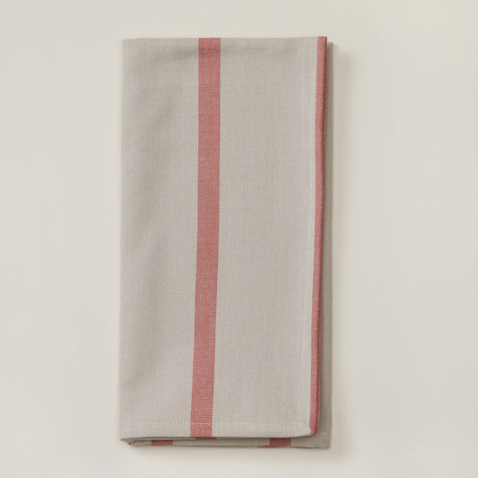 SET OF 4 ORGANIC NAPKINS PERSIMMON STRIPE