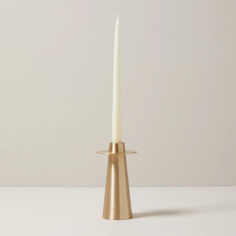 LARGE CONICAL TAPER CANDLE HOLDER, BRASS