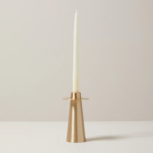 LARGE CONICAL TAPER CANDLE HOLDER, BRASS