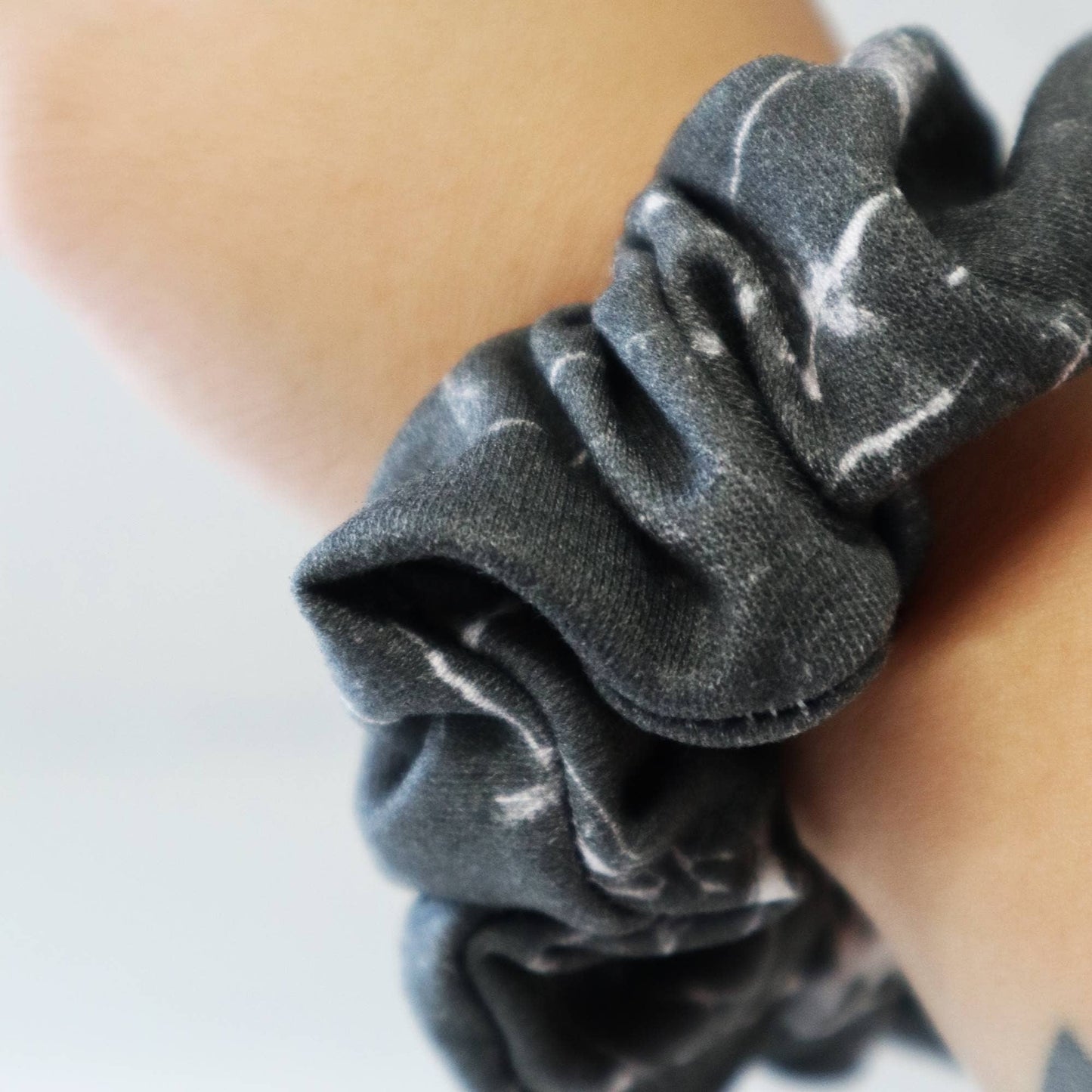 Cotton Hair Scrunchie - Black Marble