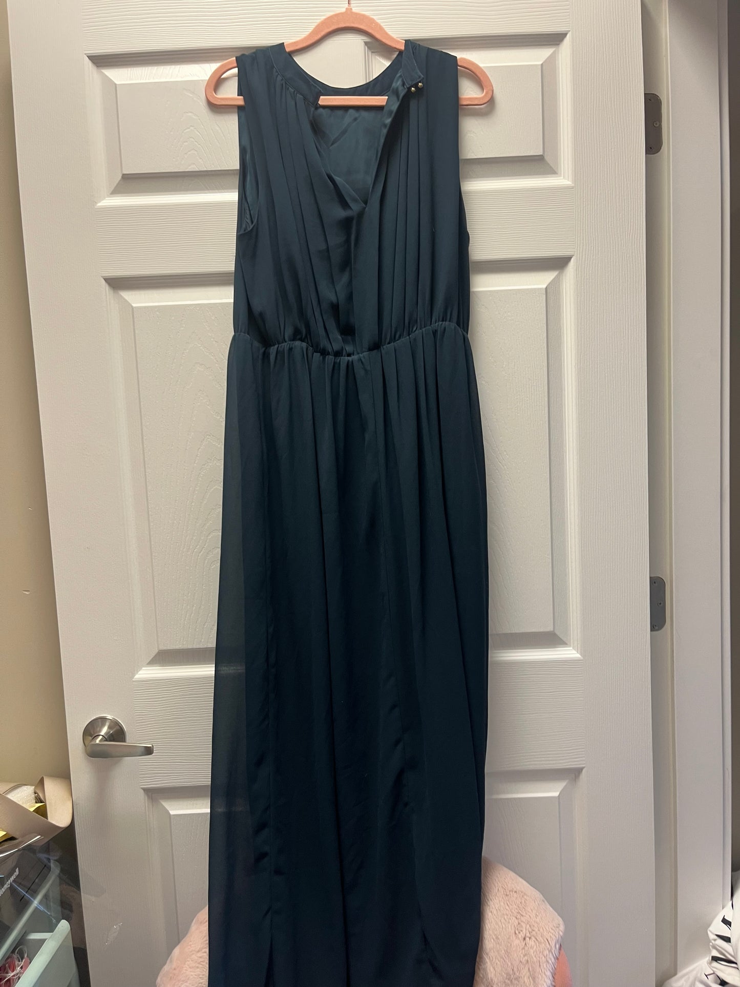 H&M Grecian Teal Maxi Dress Sz M