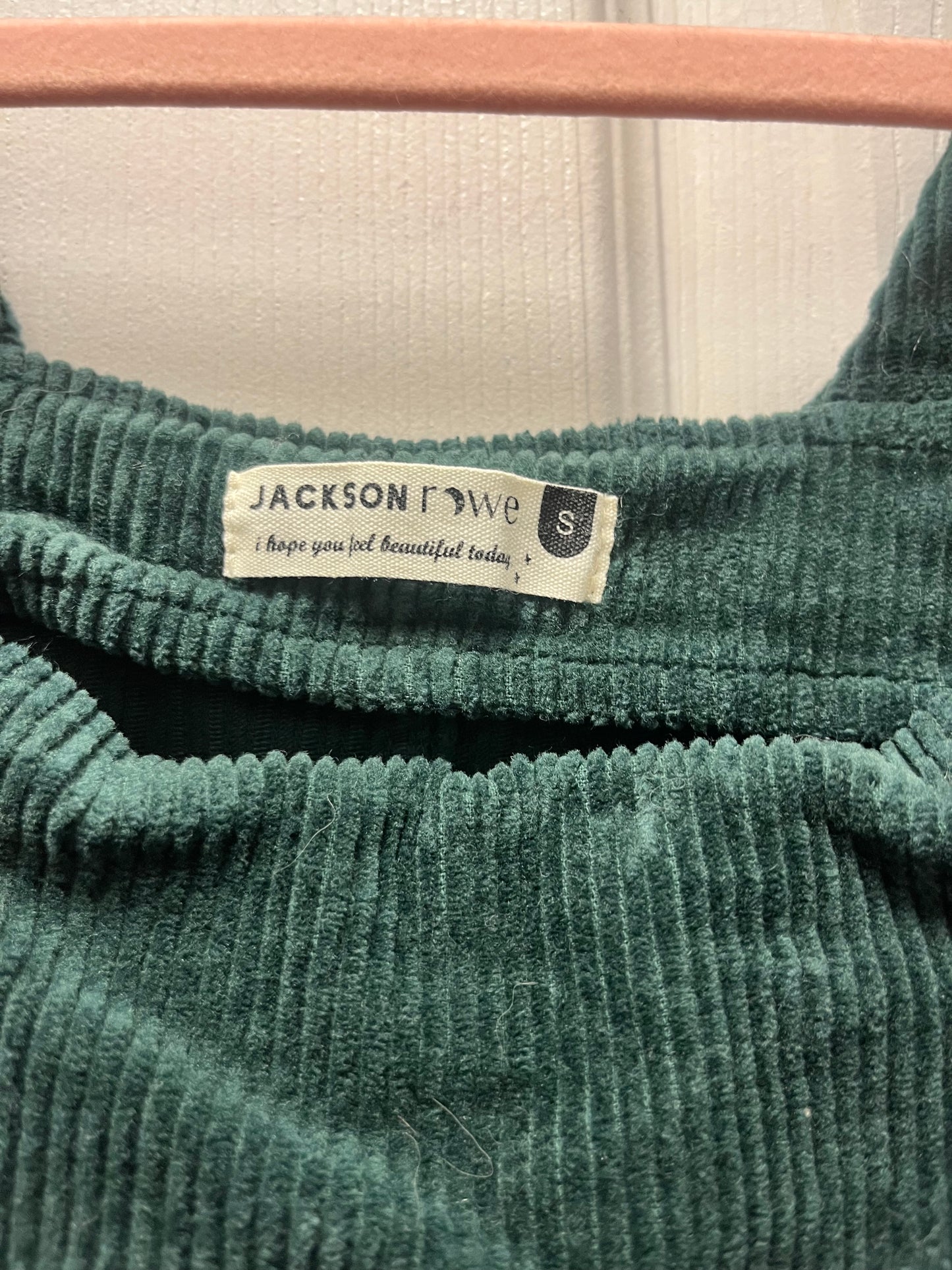 Jackson Rowe Cord Green Overalls Sz S