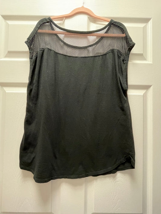 Fabletics Black Mesh Top Size M