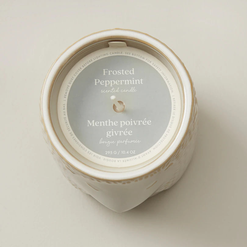 WOODLAND HEDGEHOG CANDLE - FROSTED PEPPERMINT