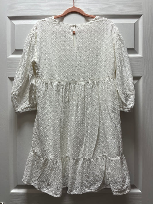 Mainland Collective White Eyelet Dress Sz L