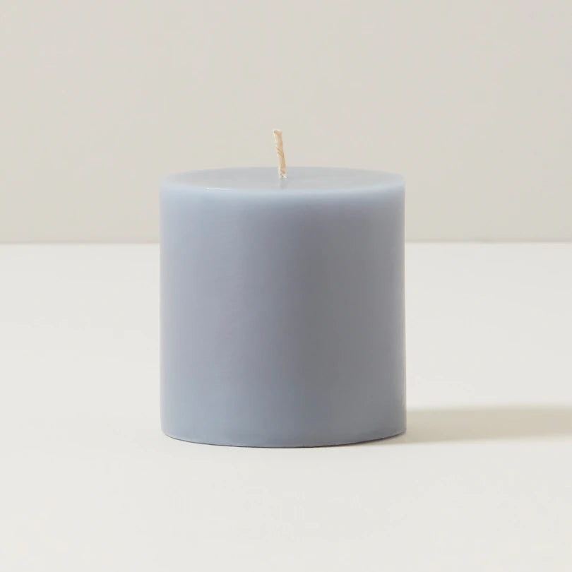 large bluestone pillar candle 