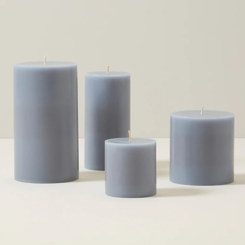 large bluestone pillar candles 