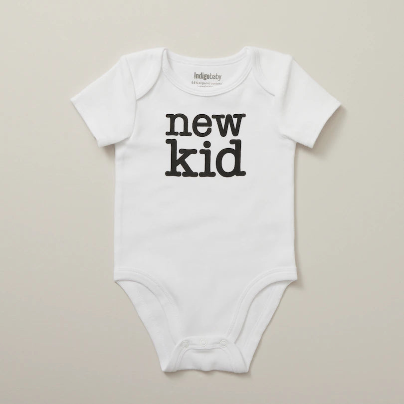 Monochrome Onesie, New Kid Print White 6-12 Months