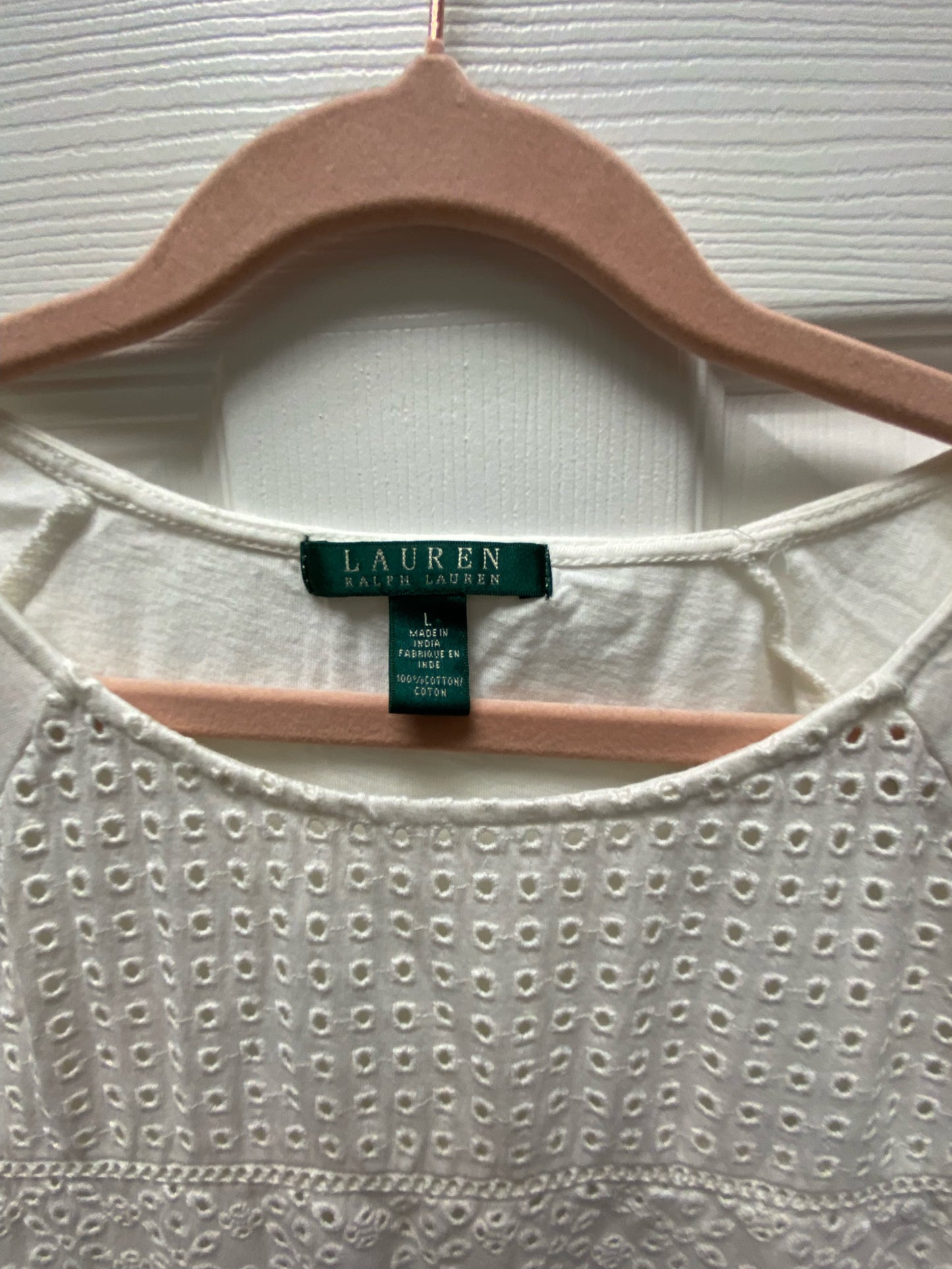 Ralph Lauren Eyelet Top Sz L