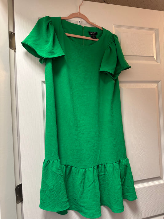 DKNY Green Dress with Ruffle in a
Size 10
