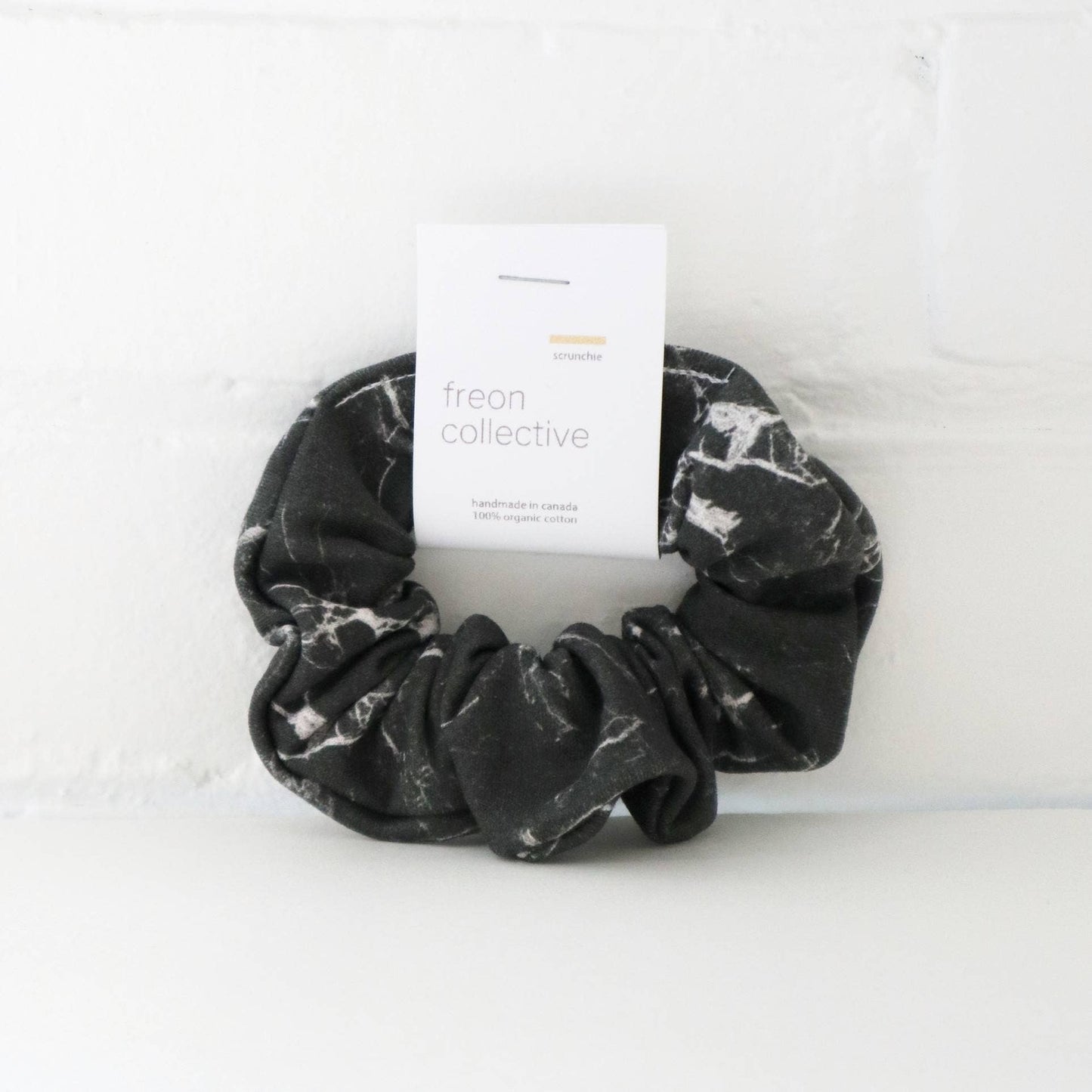 Cotton Hair Scrunchie - Black Marble