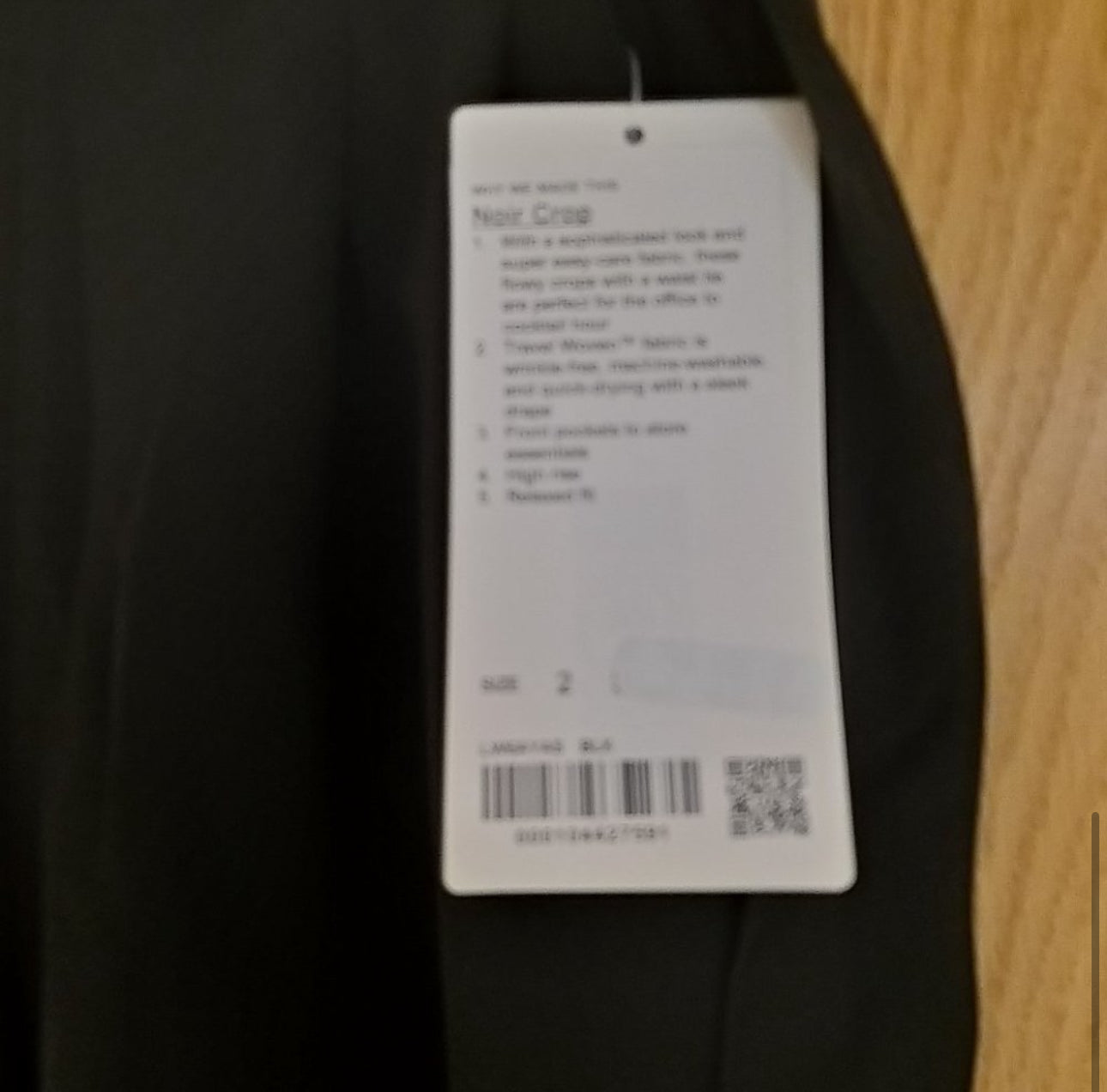 Lululemon Noir Crop Wide Leg Black Pants Size 2 NWT