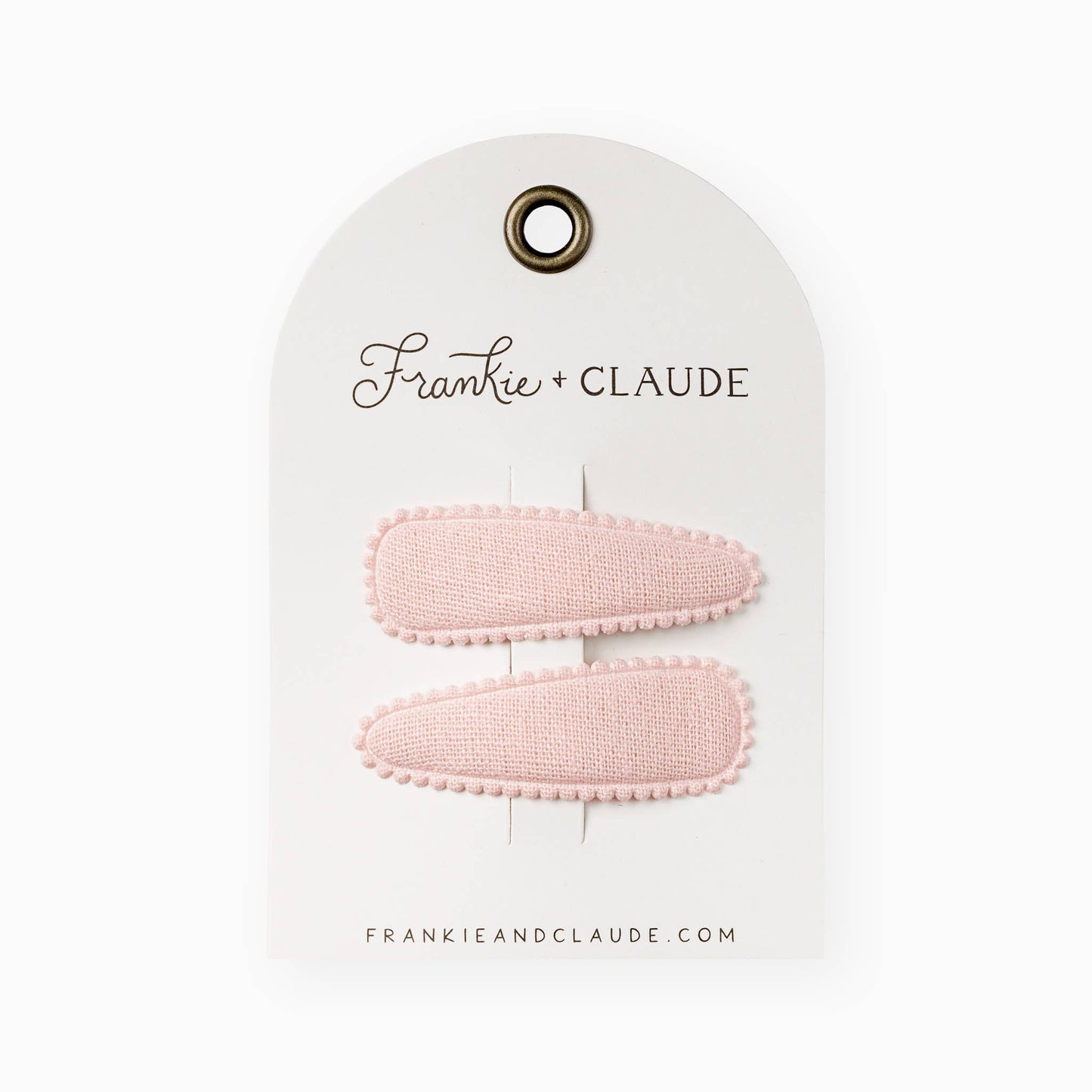 Pink Raised Stitch Fabric Hair Clips