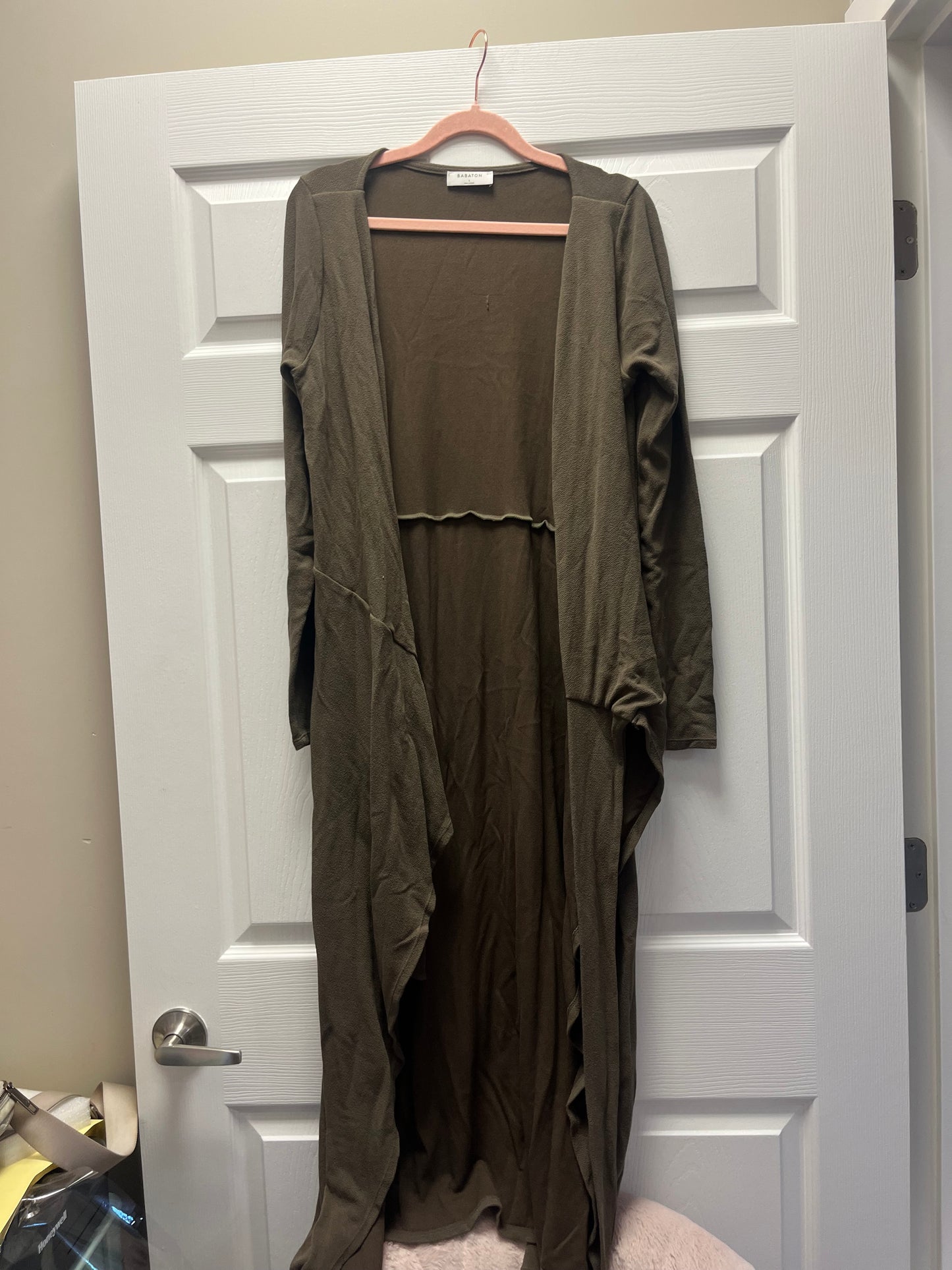 Babaton Olive Green Wrap Dress Sz L