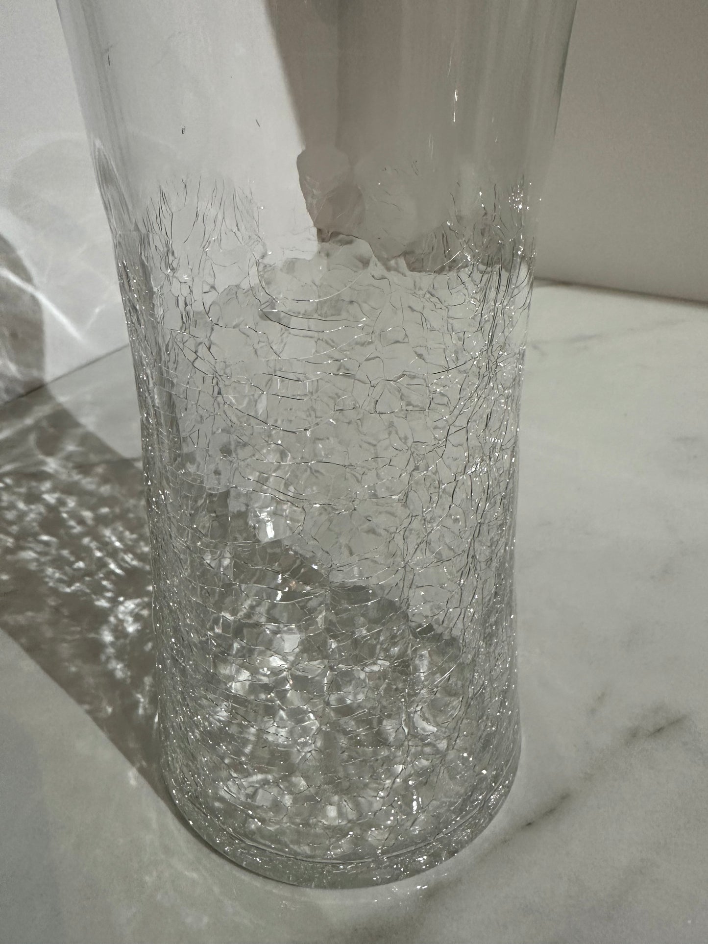Large Crackle Crystal Vase