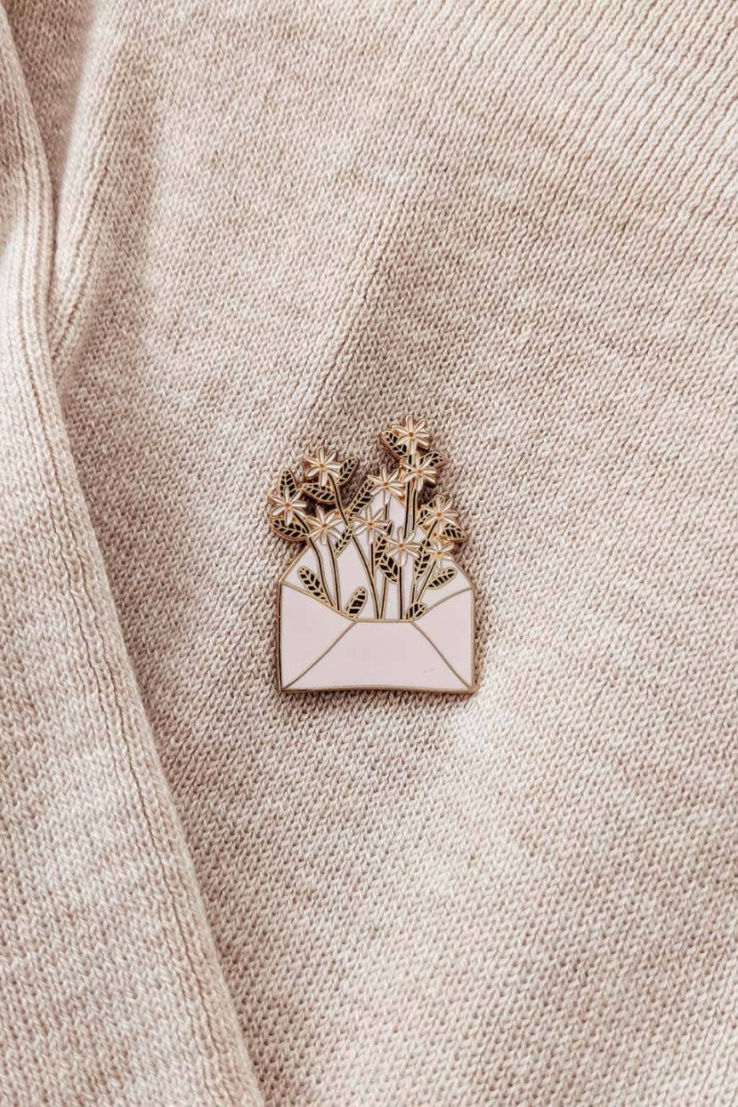 Letter full of flowers Enamel pin from Devine Consign