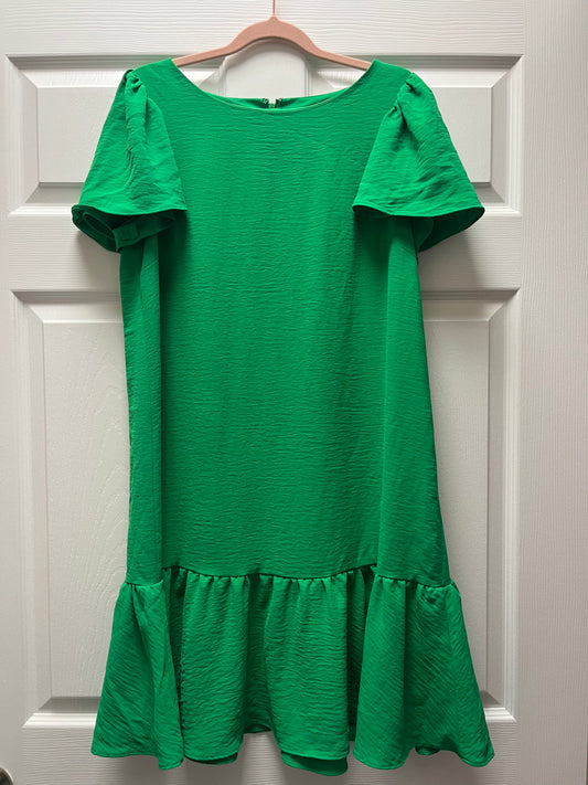 DKNY Green Ruffle Dress Sz 10