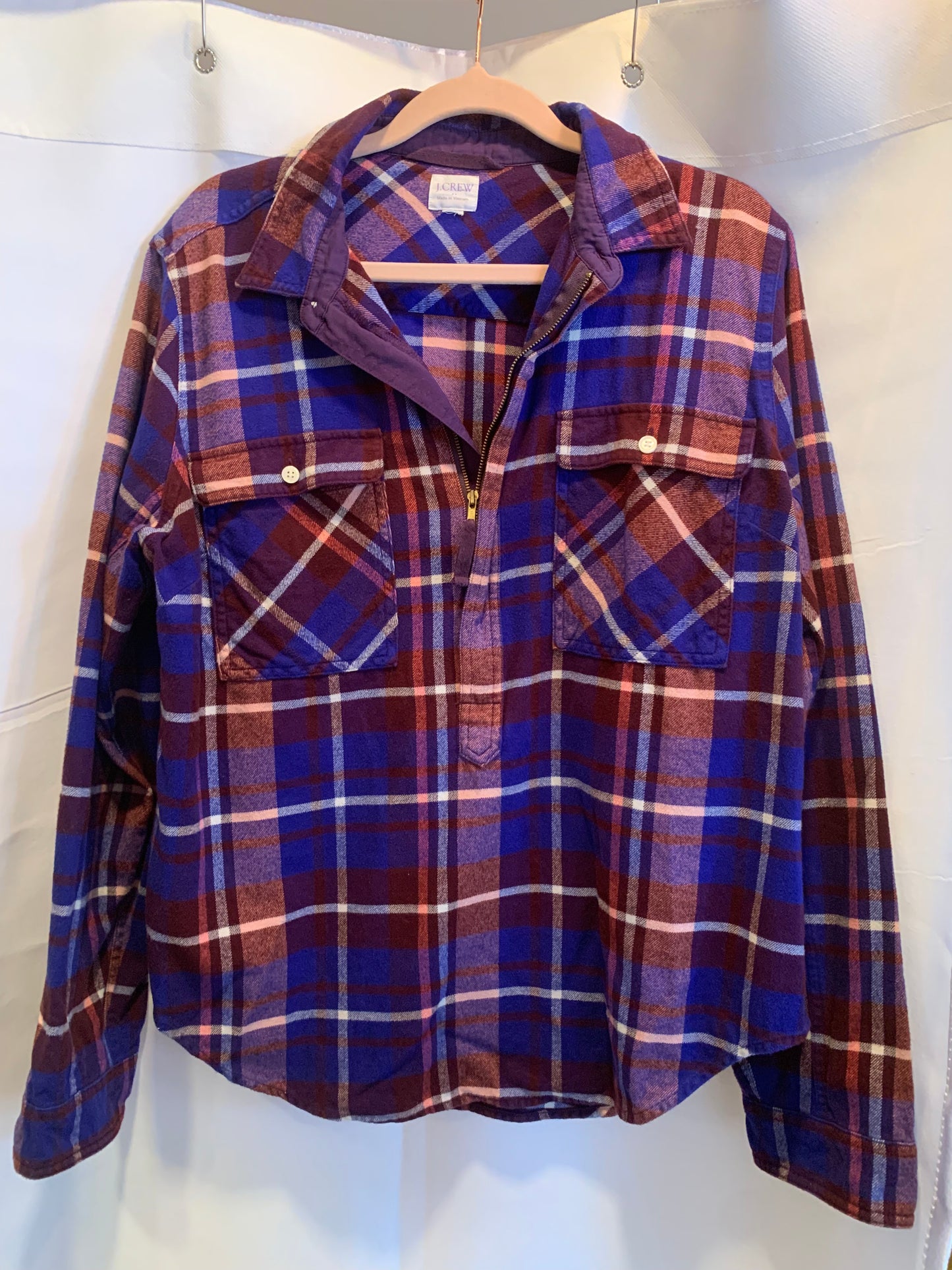 J. Crew Pull Over Plaid Top Size Removed