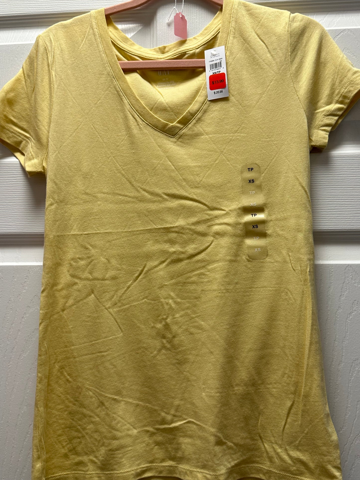 Old Navy XS Yellow V-Neck Tee