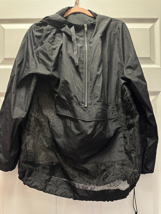 Fabletics Black Windbreaker with Lace Sz Large