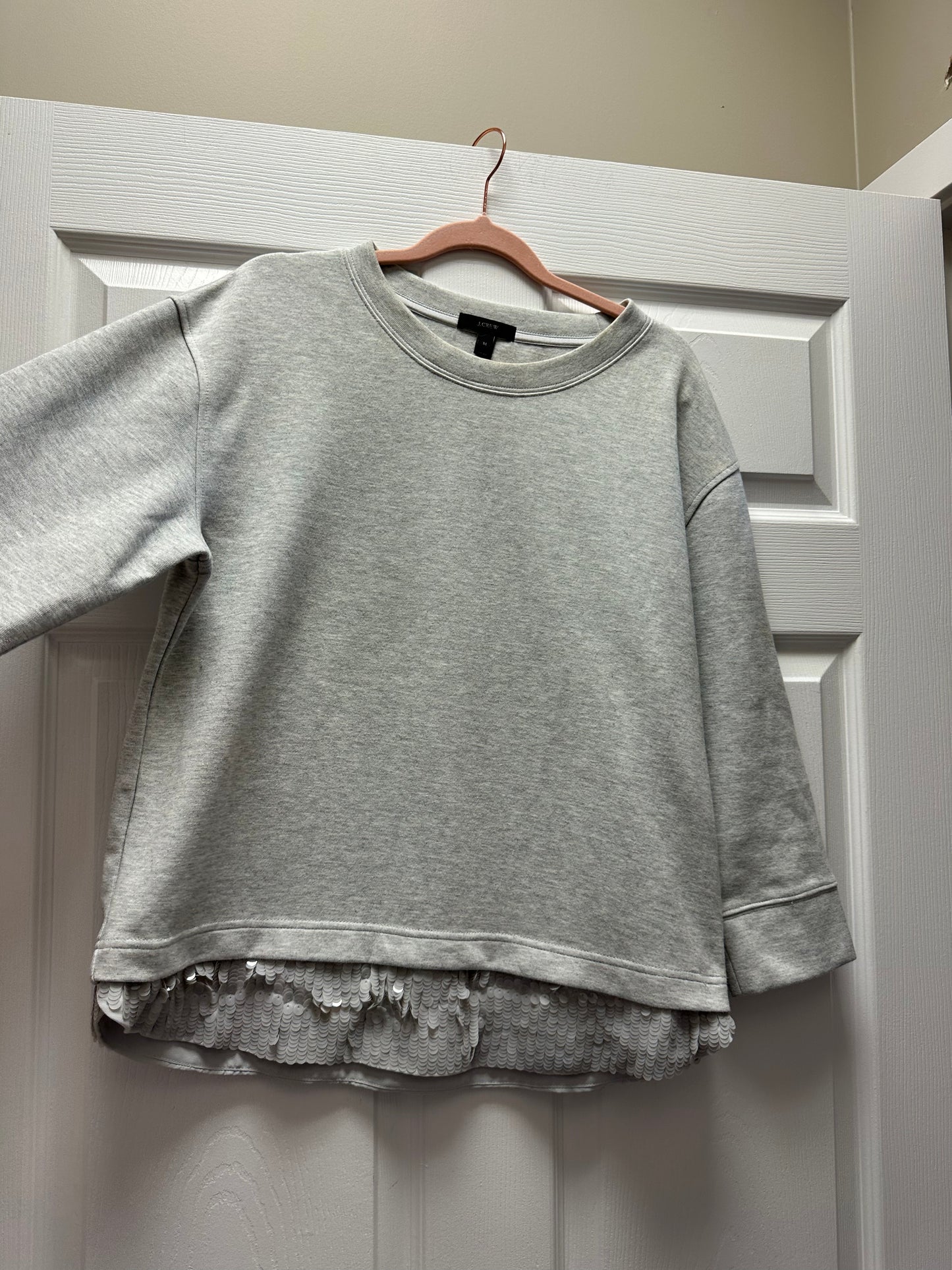 J. Crew Grey Sweatshirt w Sequins Sz M