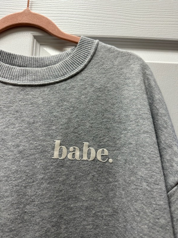 Aerie Sz S Soft Grey Babe Sweatshirt