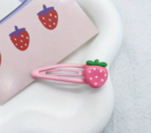 Strawberry Hair Clip - Light or Dark Pink